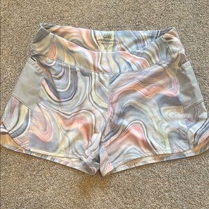 Athleta Gray and Pink Relaxed Fit Shorts